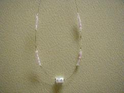 Pastel White Glitter Beaded Necklace