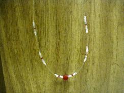 Red And White Beaded Necklace